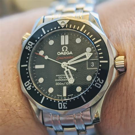 omega seamaster midsize on wrist|seamaster pro chrono 300m.